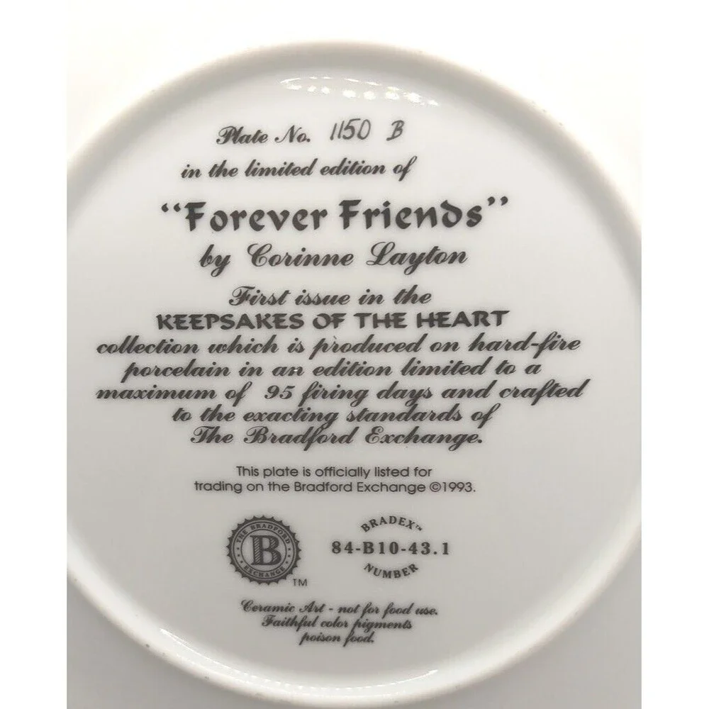 CORINNE LAYTON Collector Plate KEEPSAKES Of The Heart Forever Friends Kids Dog